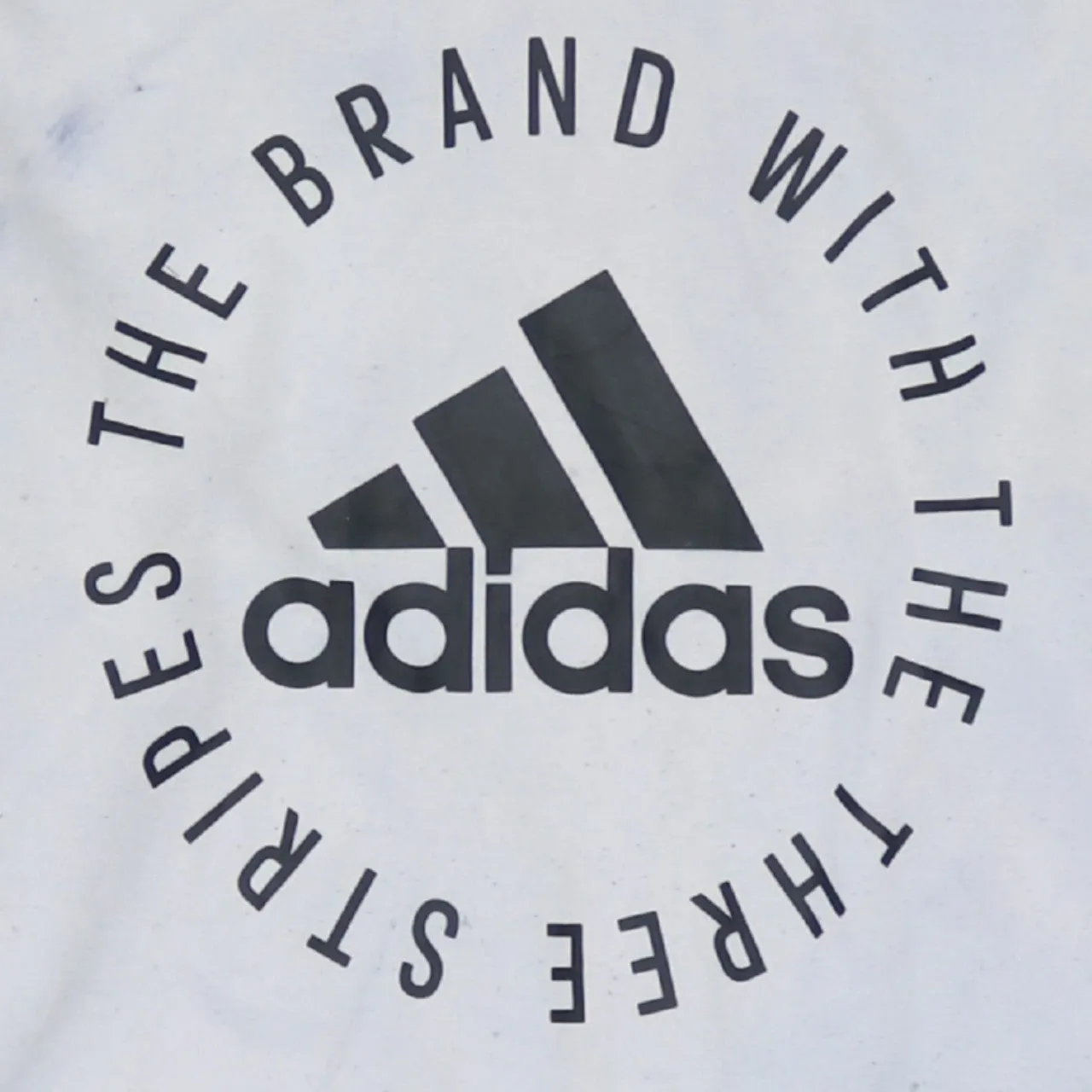 Adidas White Hoodie Men's Large Printed Logo Three Stripe Sleeves Pullover Sweatshirt sold by Vintage Club product image thumbnail 4
