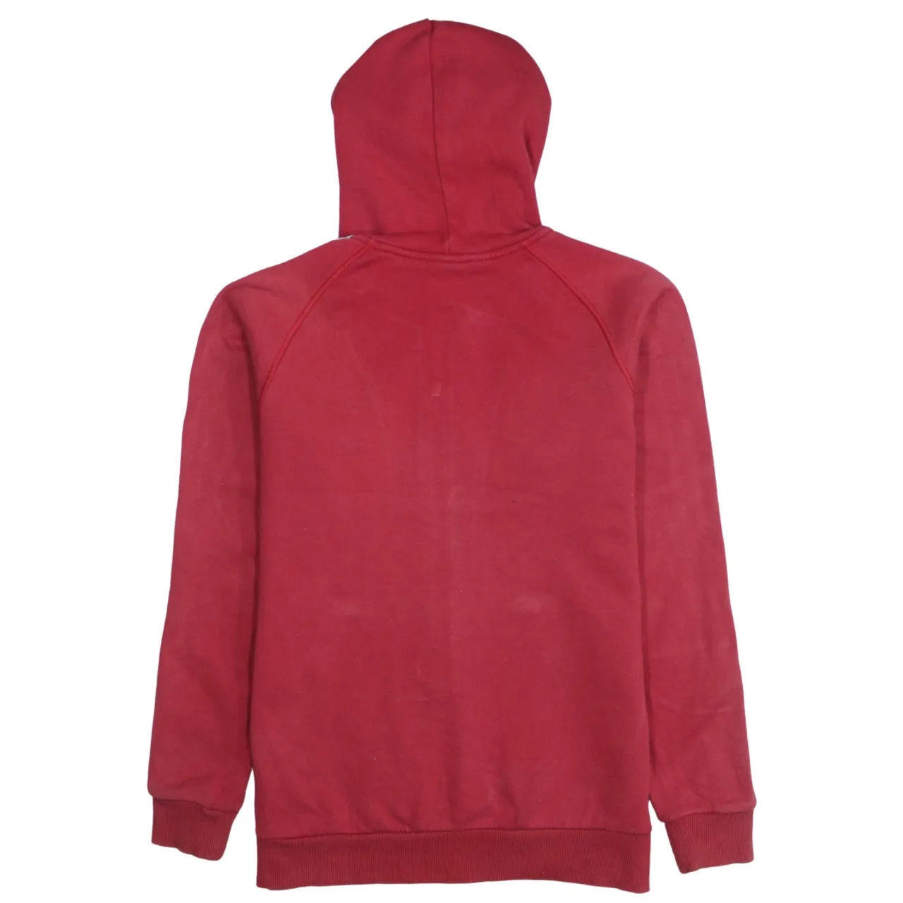 Adidas Red Zip Hoodie Women’s Large Three Stripe Sleeves Printed Logo Sweatshirt sold by Vintage Club product image thumbnail 2