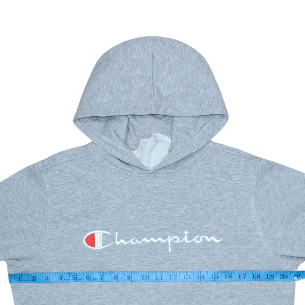 Champion Men's Vintage Grey Spellout Hoodie Small 90's Pullover Cotton sold by Vintage Club product image thumbnail 5