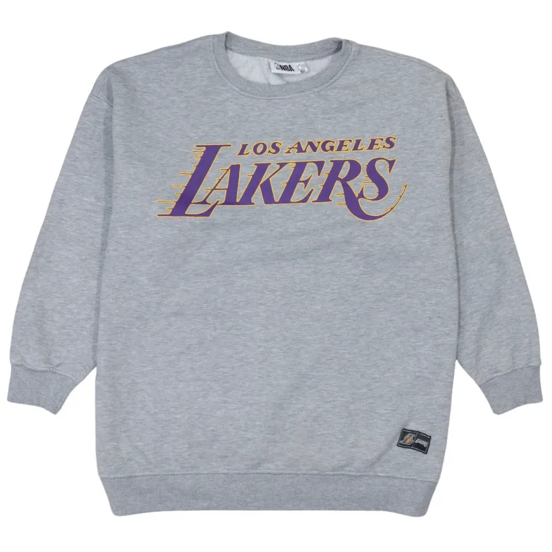 Vintage 90s NBA Los Angeles Lakers Crew Neck Sweatshirt Grey M sold by Vintage Club