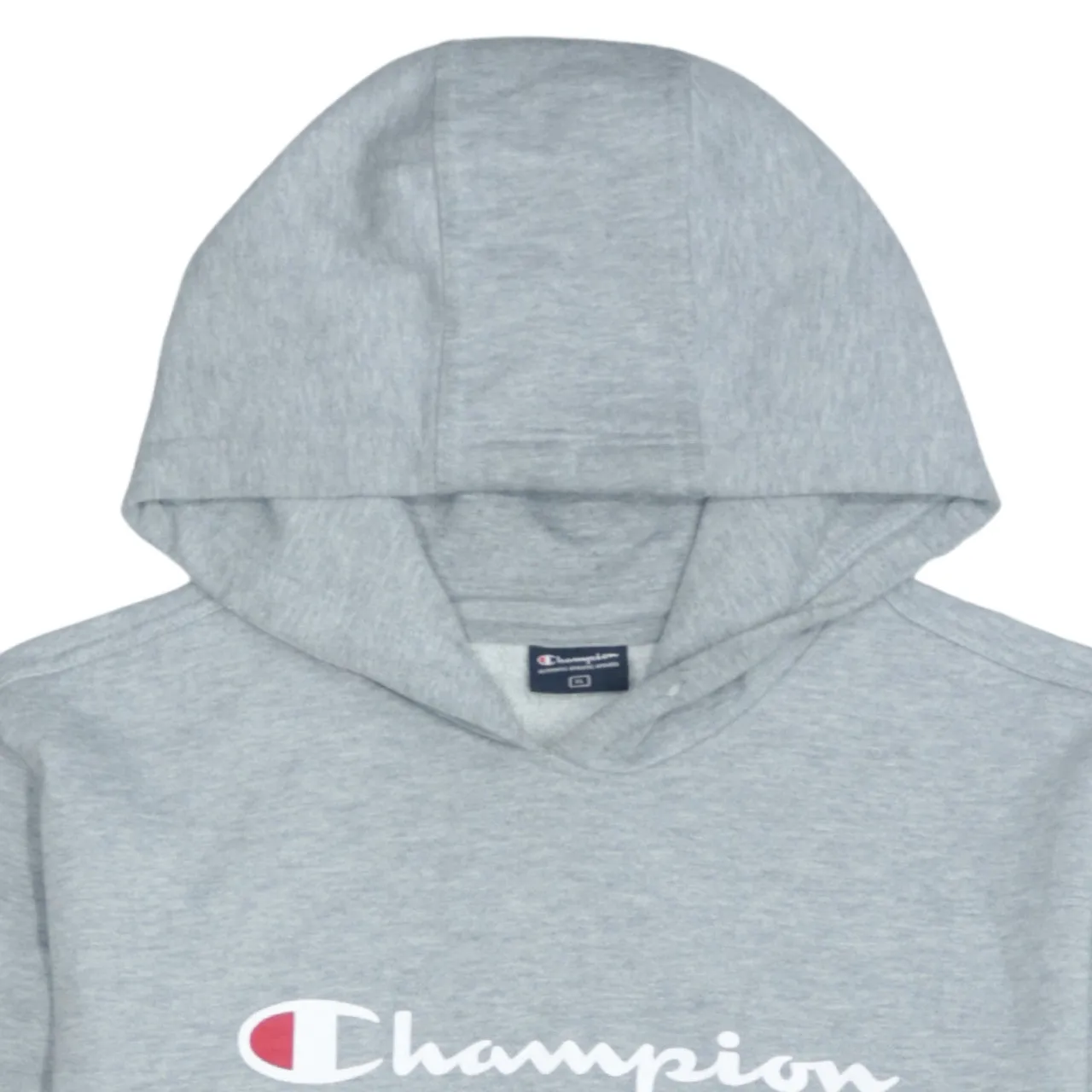Champion 90s Retro Spellout Pullover Hoodie XL Grey Vintage Style sold by Vintage Club product image thumbnail 3