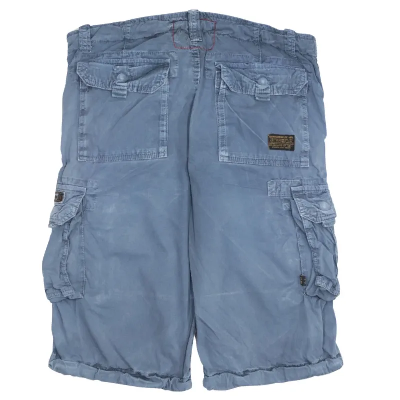 Alpha Industries Blue 90s Retro Baggy Cargo Chino Shorts Men's 34 sold by Vintage Club