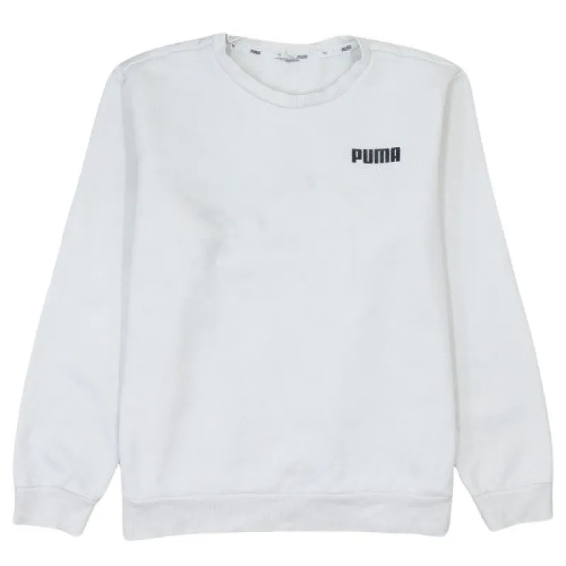 Puma Men's White 90's Logo Crewneck Sweatshirt Large, Athleisure Fleece sold by Vintage Club