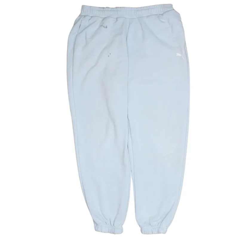 Vintage 90s Puma Men’s Medium Blue Cotton Joggers Retro Sweatpants made by Puma