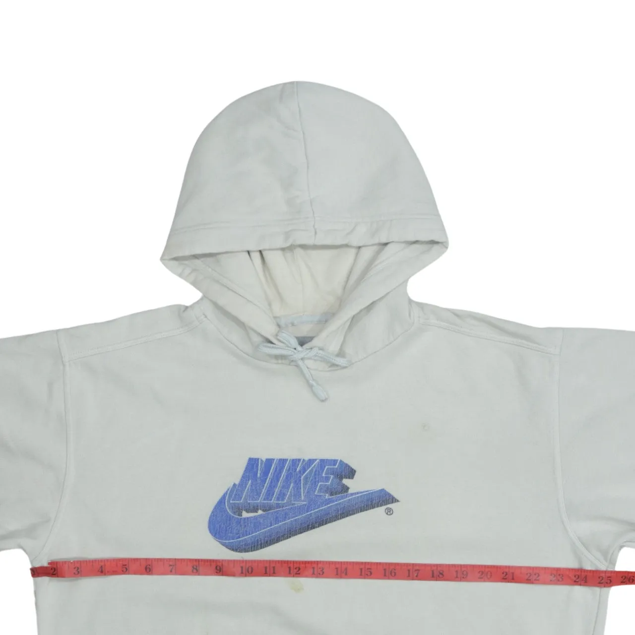 Vintage 90's Nike Men's Beige Cream Hoodie Large Center Swoosh sold by Vintage Club product image thumbnail 5
