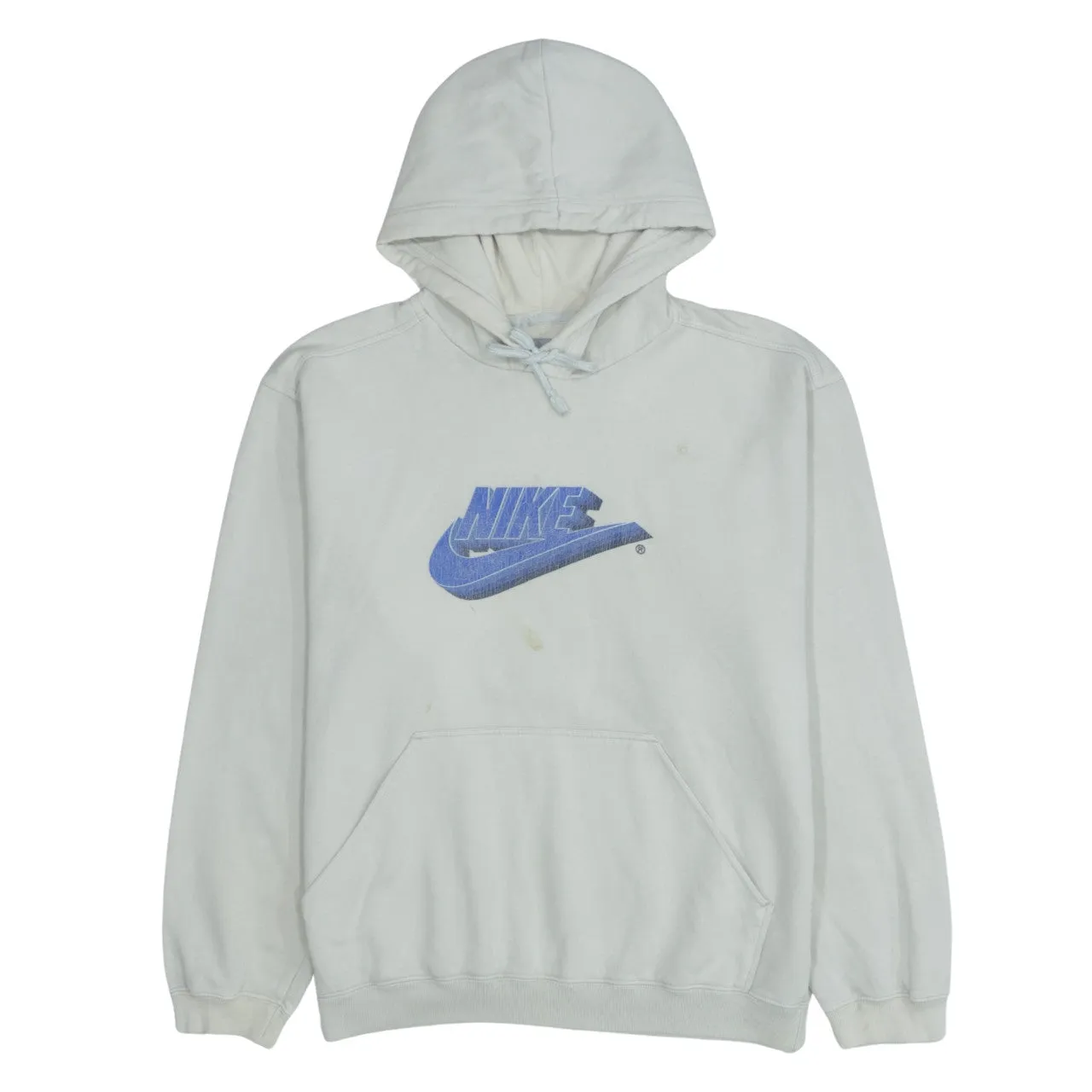 Vintage 90's Nike Men's Beige Cream Hoodie Large Center Swoosh sold by Vintage Club