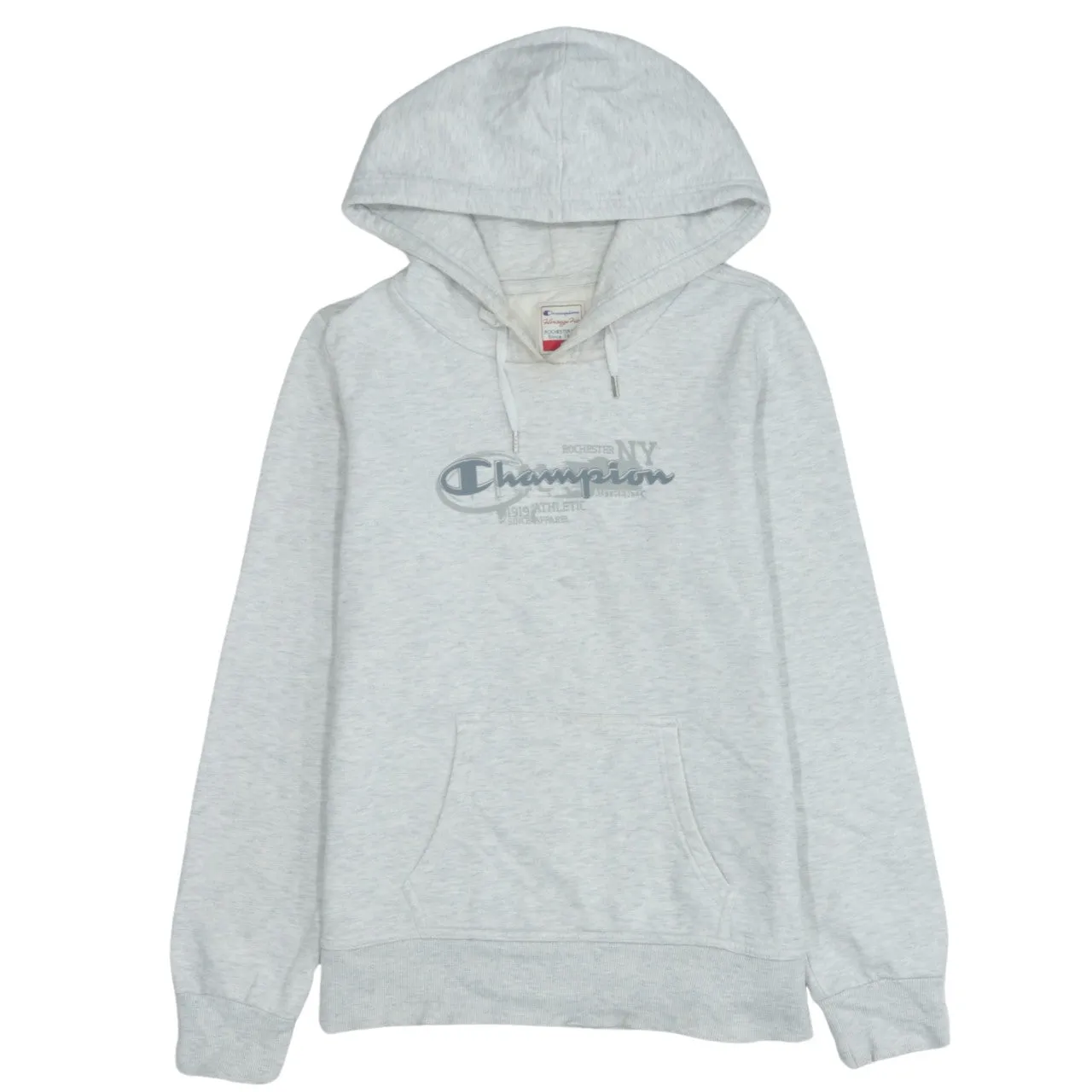 Champion 90's Vintage Spellout Grey Hoodie Medium Retro Streetwear sold by Vintage Club