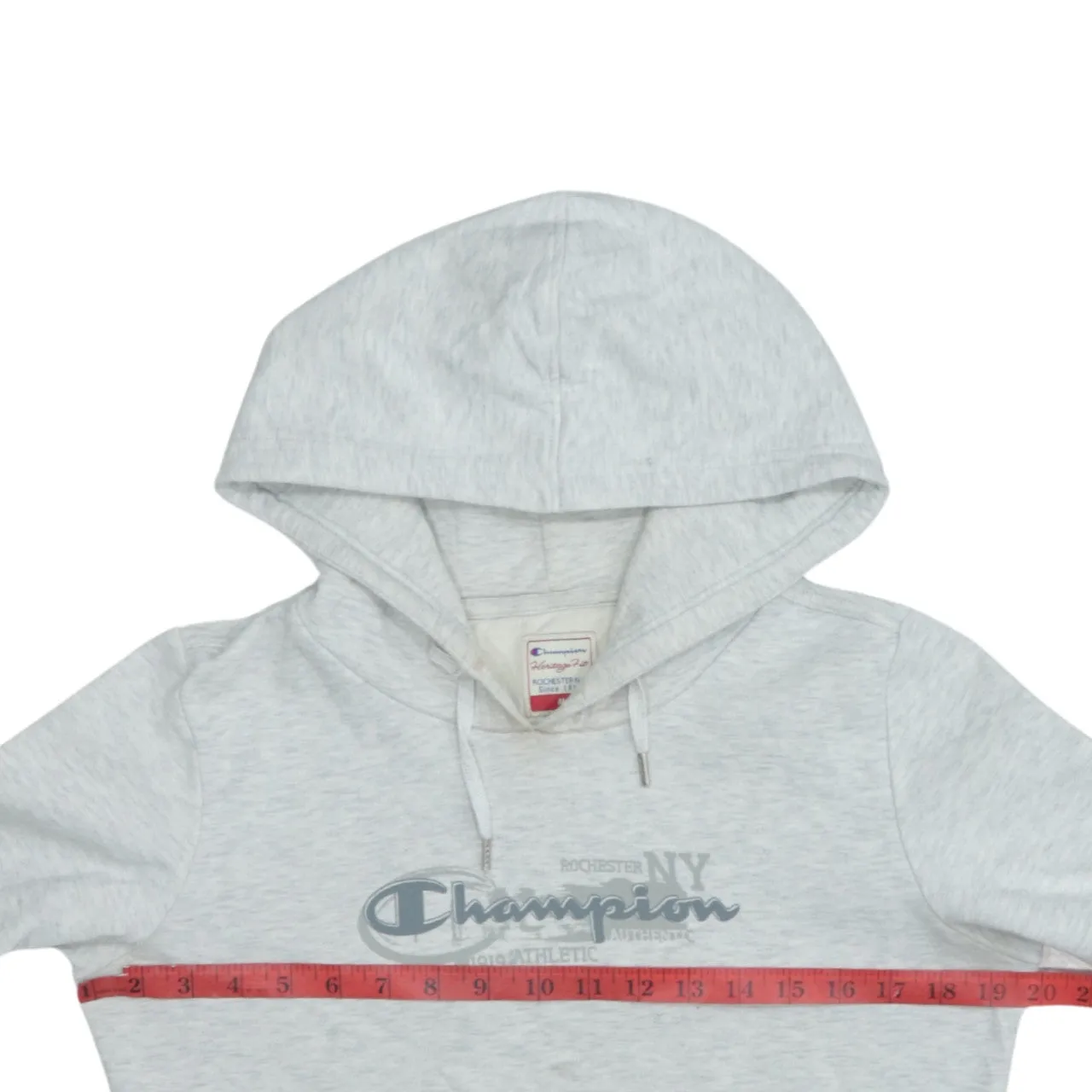 Champion 90's Vintage Spellout Grey Hoodie Medium Retro Streetwear sold by Vintage Club product image thumbnail 5