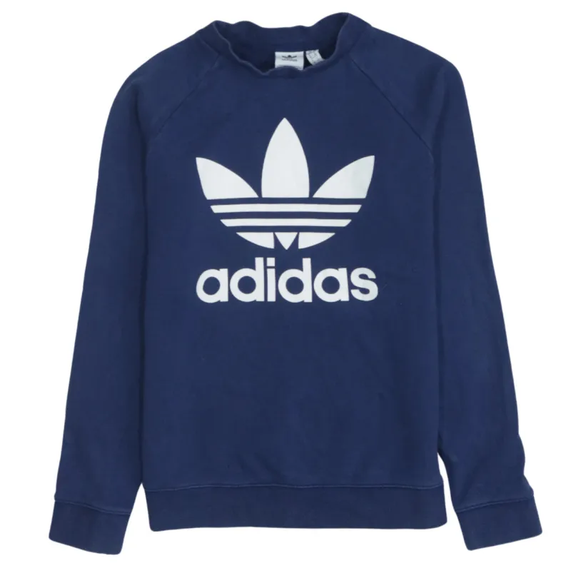 Adidas Vintage 90's Crew Neck Sweatshirt Small Navy Retro Spellout sold by Vintage Club