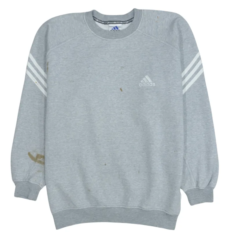 Adidas Vintage 90s Grey Crew Neck Sweatshirt Medium, Retro Style sold by Vintage Club