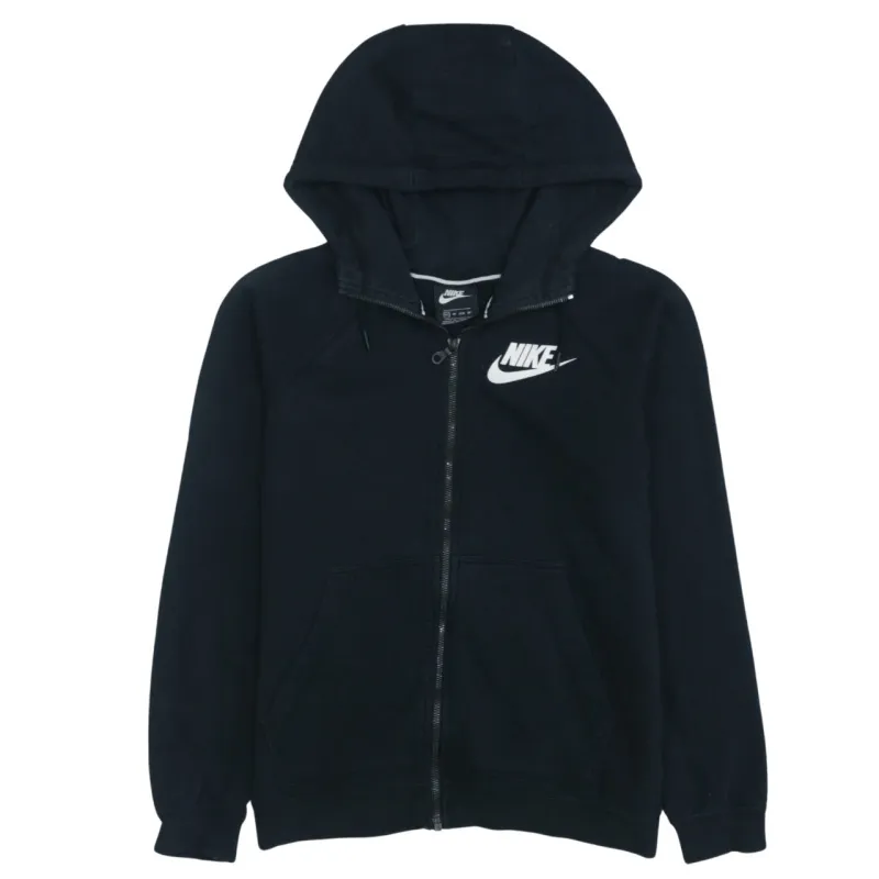 Nike 90s Vintage Black Swoosh Full Zip Hoodie Men's XSmall made by Nike