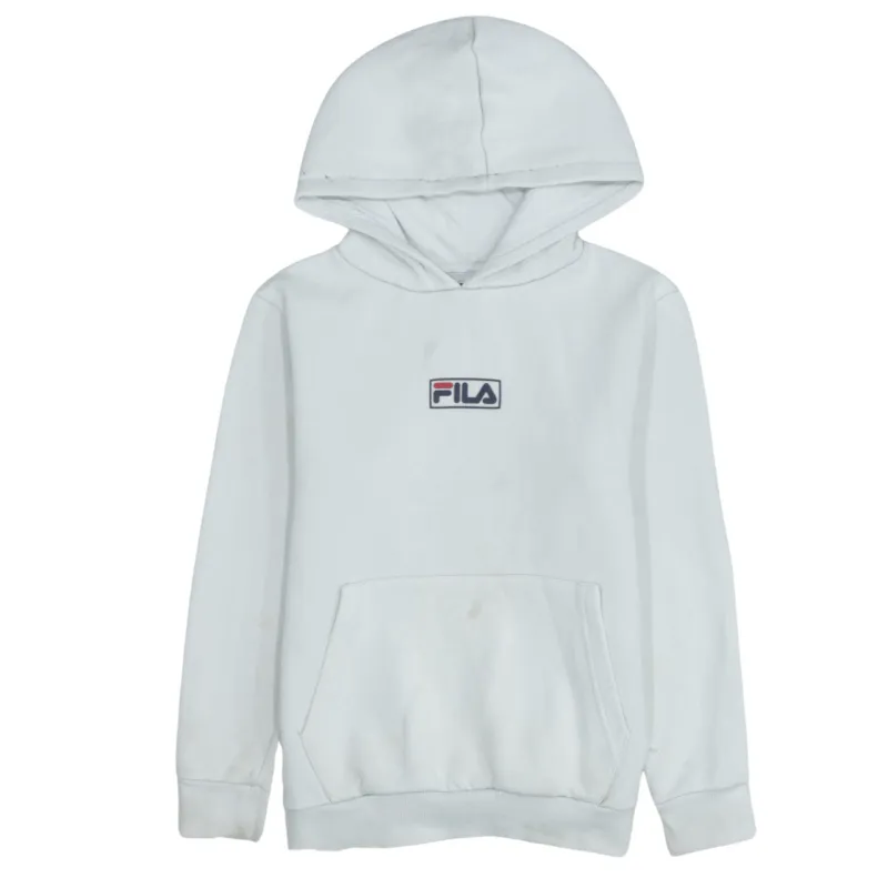 Fila 90's Vintage White Hoodie, Medium Women's Cotton Pullover made by Fila