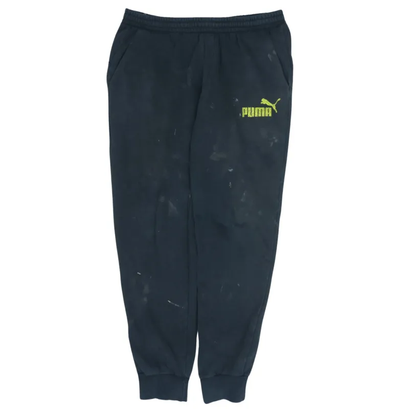 Puma Black Joggers Men’s XLarge Embroidered Neon Logo Elastic Waist Cuffed Sweatpants sold by Vintage Club