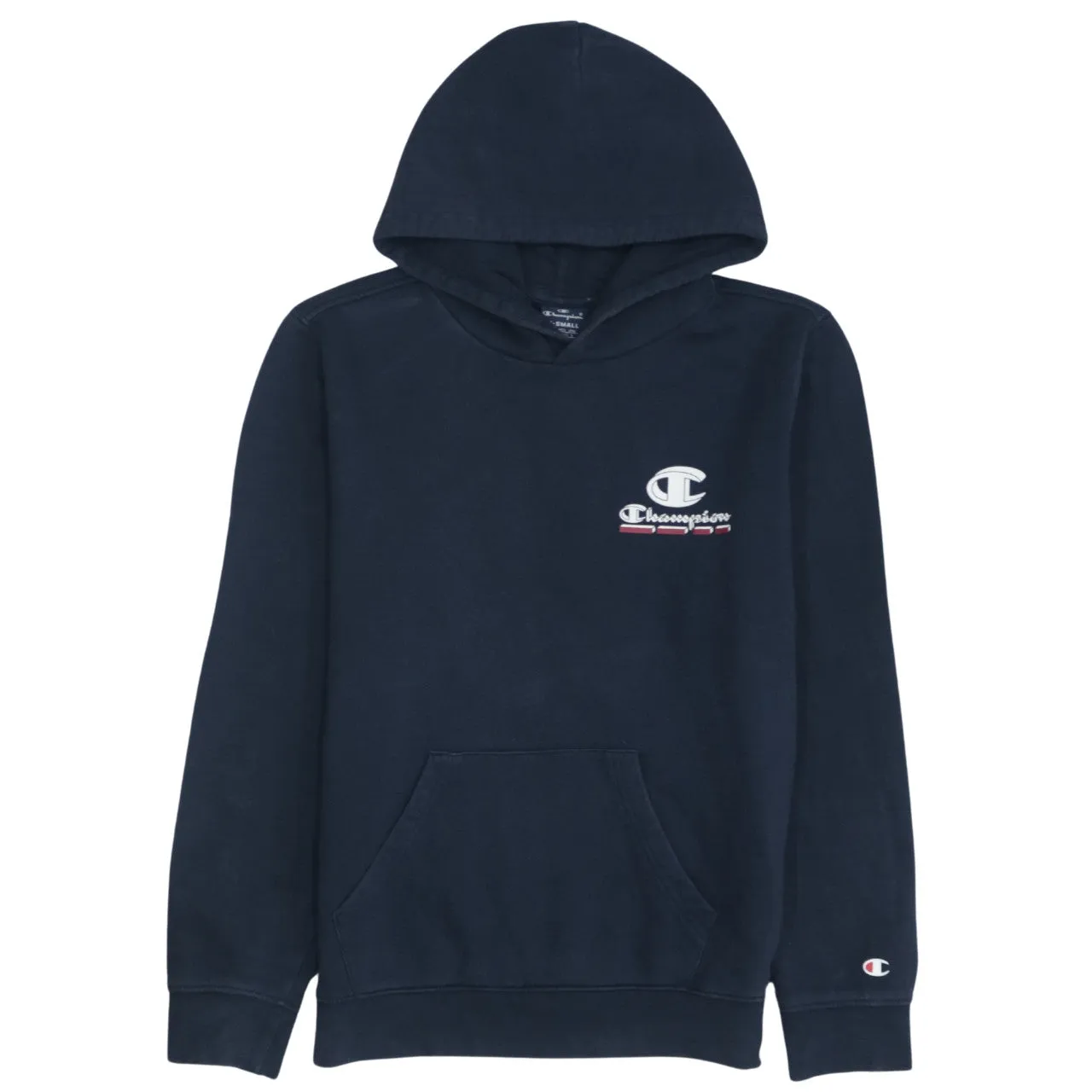 Vintage Champion 90's Navy Blue Cotton Hoodie XSmall Retro Pullover sold by Vintage Club
