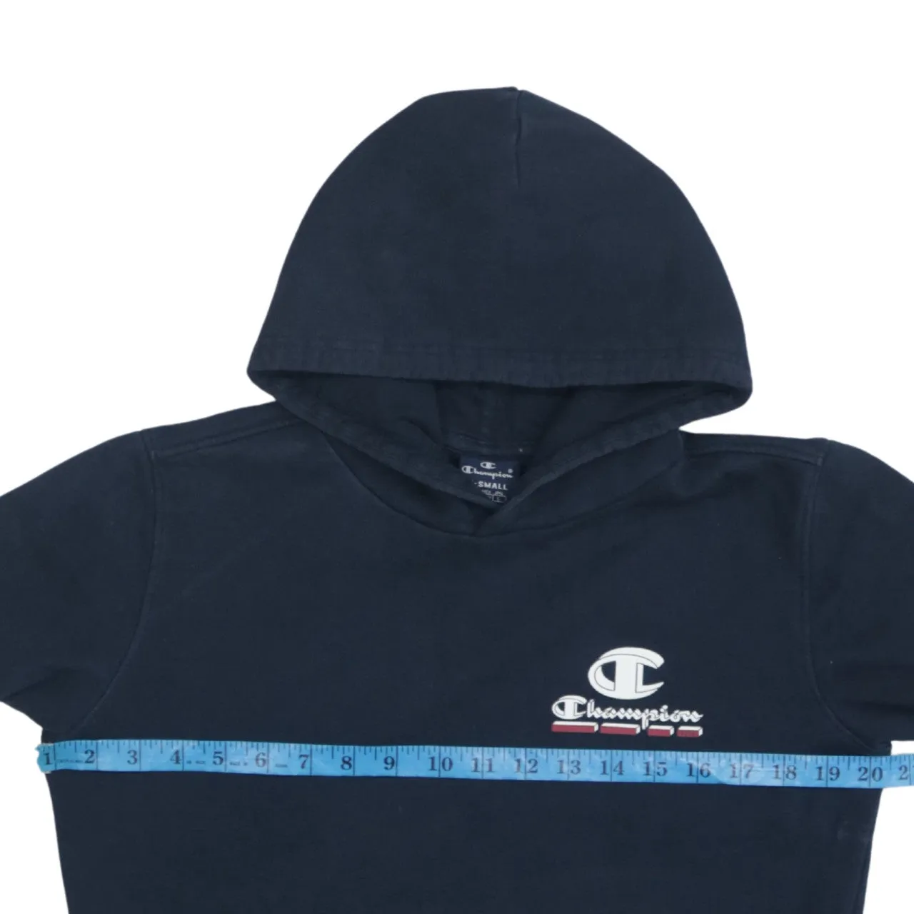 Vintage Champion 90's Navy Blue Cotton Hoodie XSmall Retro Pullover sold by Vintage Club product image thumbnail 5