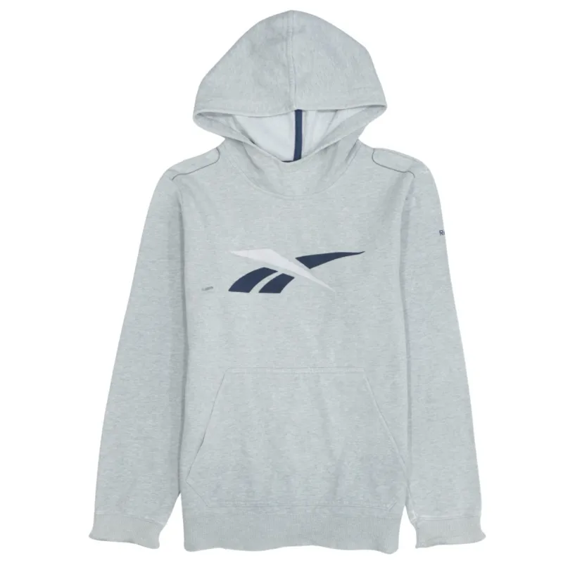 Vintage Reebok 90's Grey Spellout Pullover Hoodie XSmall Cotton made by Reebok