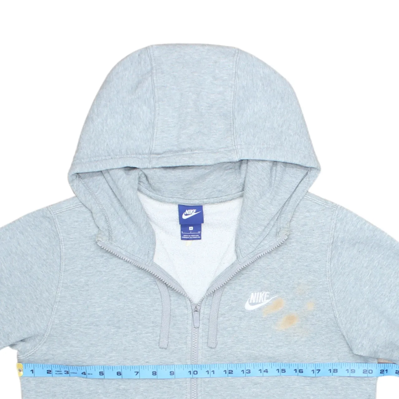Vintage 90s Nike Men's Grey Hoodie Swoosh Full-Zip Sweatshirt Sz S sold by Vintage Club product image thumbnail 5