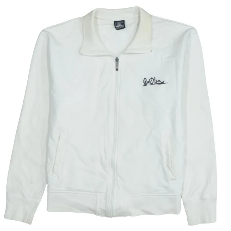 QuikSilver Men's Vintage 90's Large White Cotton Zip Sweatshirt Retro made by Vintage Club