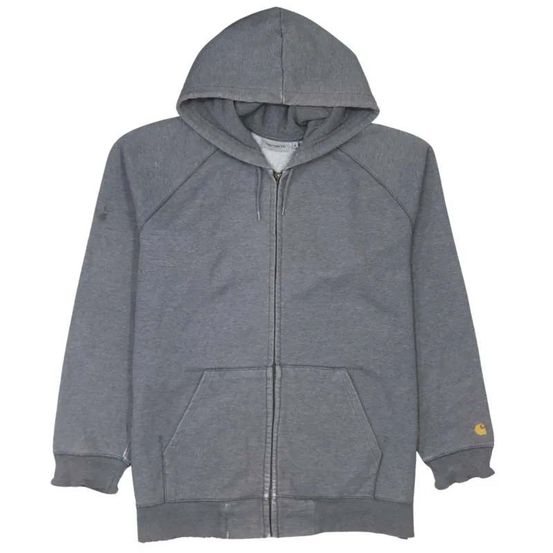 Carhartt Grey Full Zip Hoodie Men’s XLarge Embroidered C Logo Drawstring Workwear Sweatshirt sold by Vintage Club
