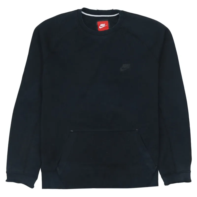 Vintage 90s Black Nike Swoosh Crew Neck Sweatshirt Medium Cotton made by Nike