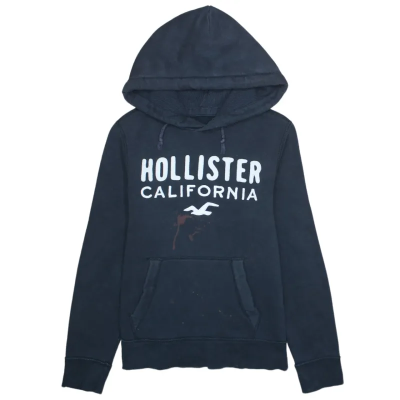 Hollister Men's Black Cotton Medium 90s Spellout Pullover Hoodie made by Hollister