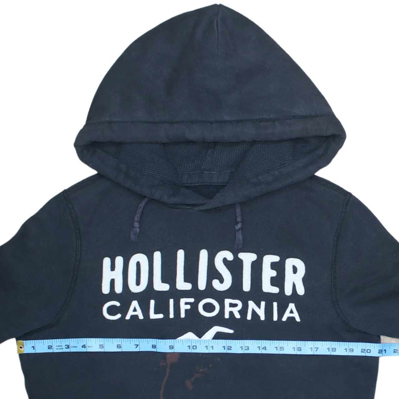Hollister Men's Black Cotton Medium 90s Spellout Pullover Hoodie sold by Vintage Club product image thumbnail 5