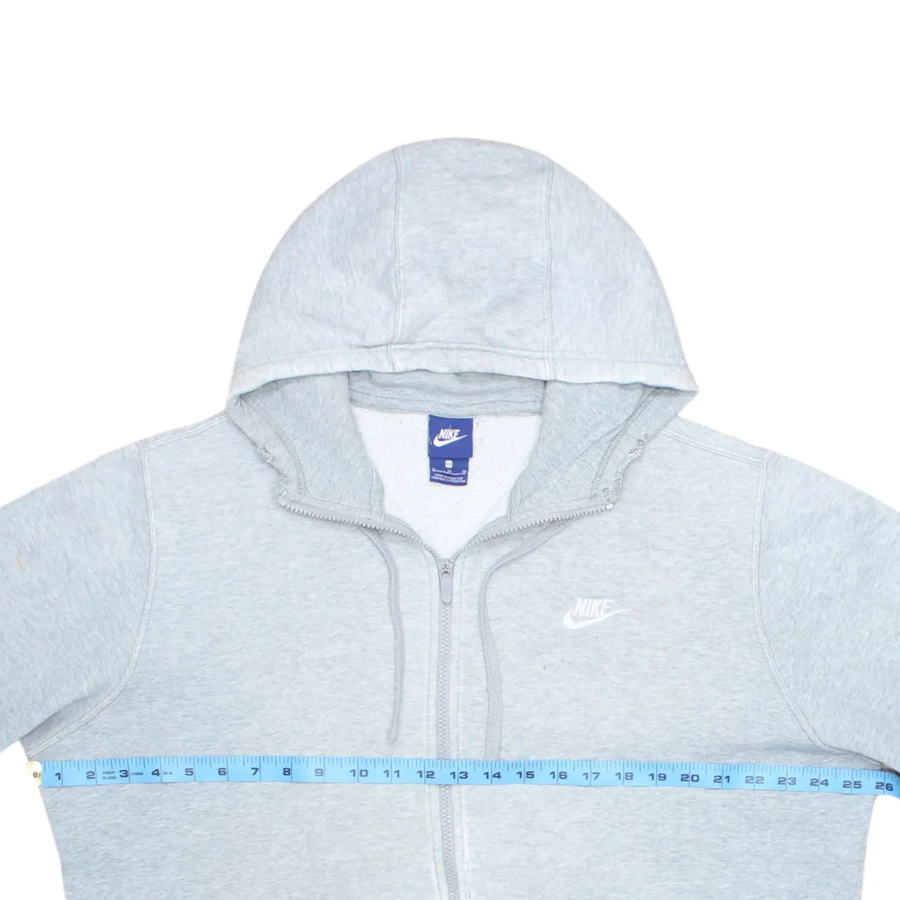 Nike Vintage 90's XL Men Grey Swoosh Full Zip Retro Hoodie True Fit sold by Vintage Club product image thumbnail 5