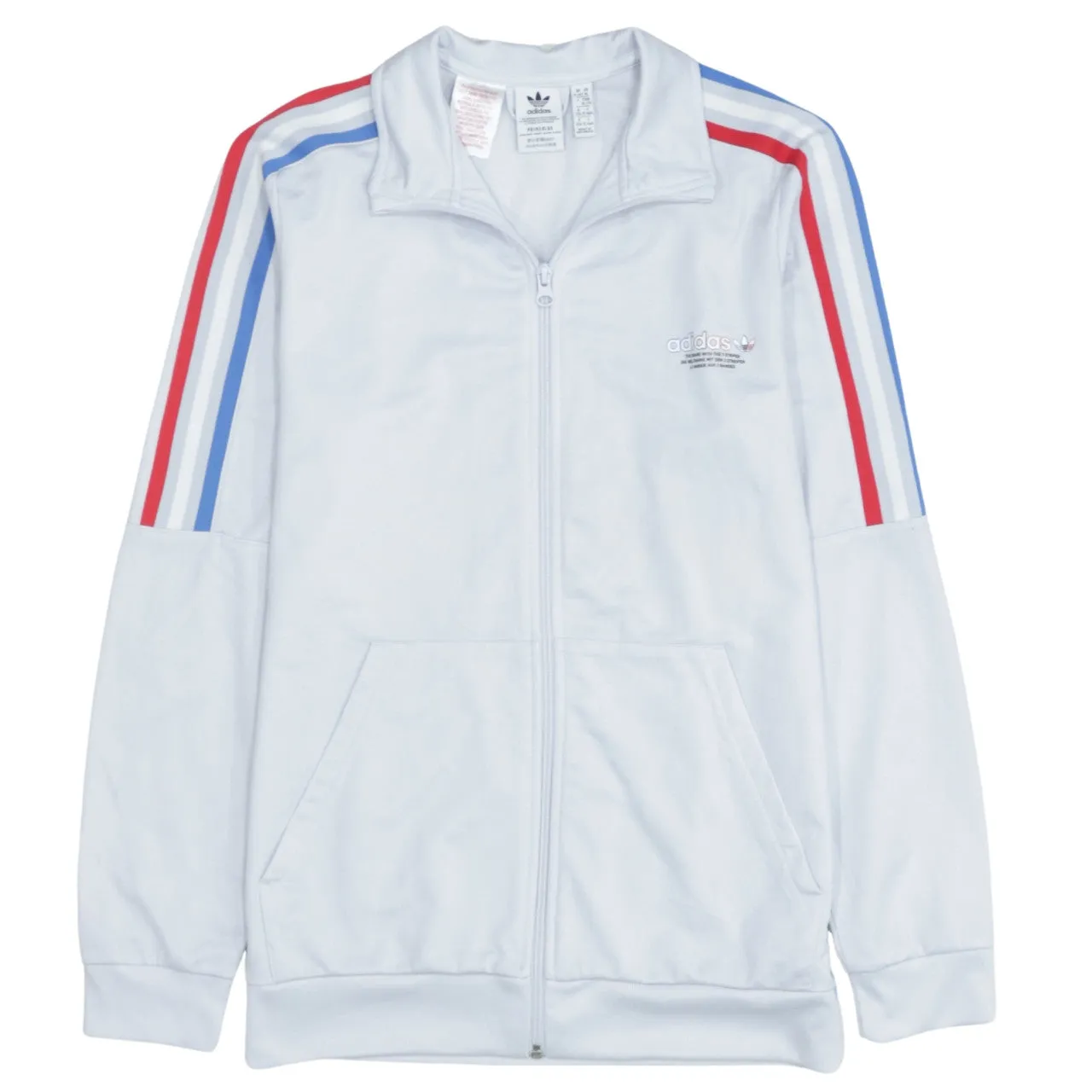 Adidas Vintage 90s XL Zip Sweatshirt Grey Striped Sleeves Women's sold by Vintage Club