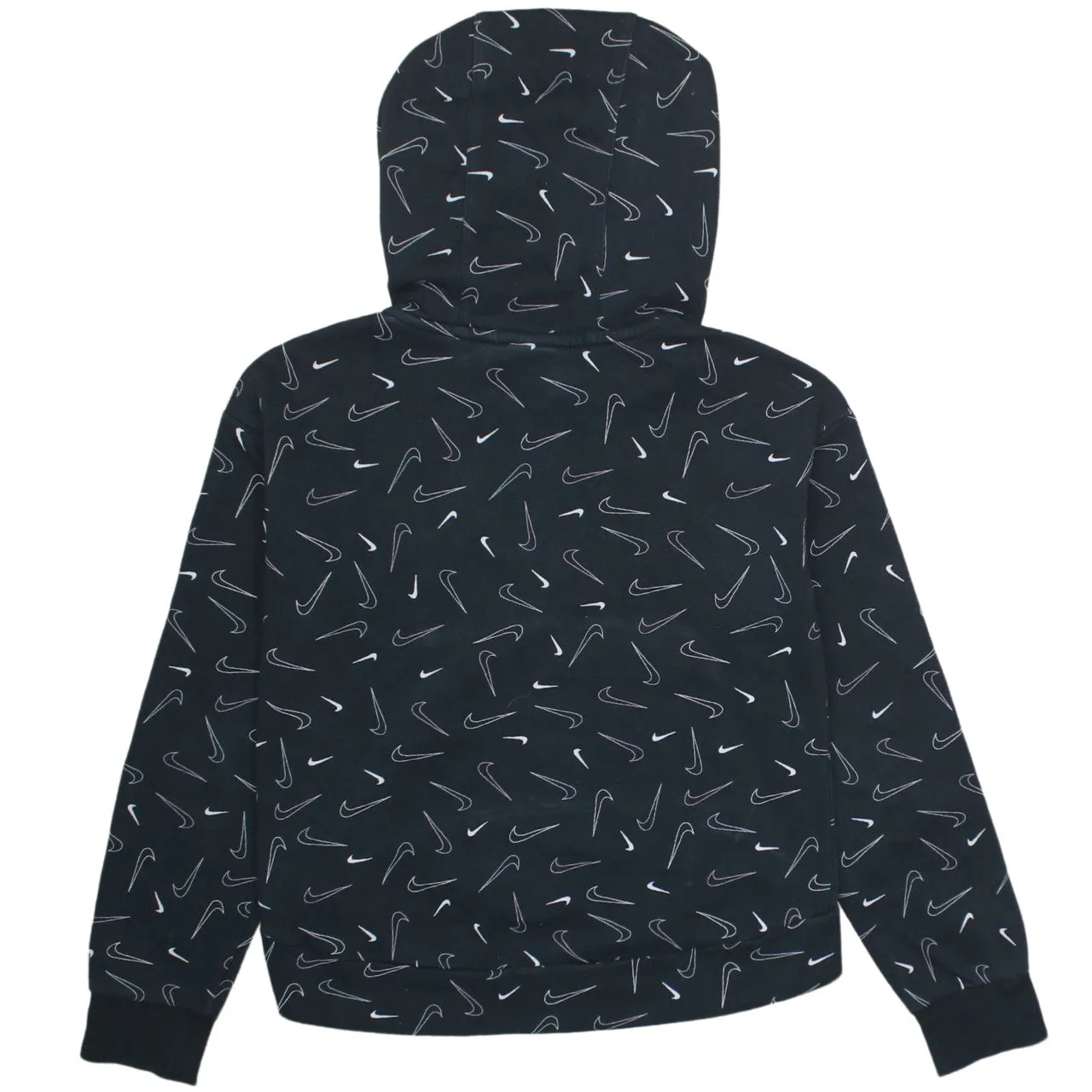 Nike Women's Large Black 90's Swoosh Hoodie Retro Vintage Pullover sold by Vintage Club product image thumbnail 2