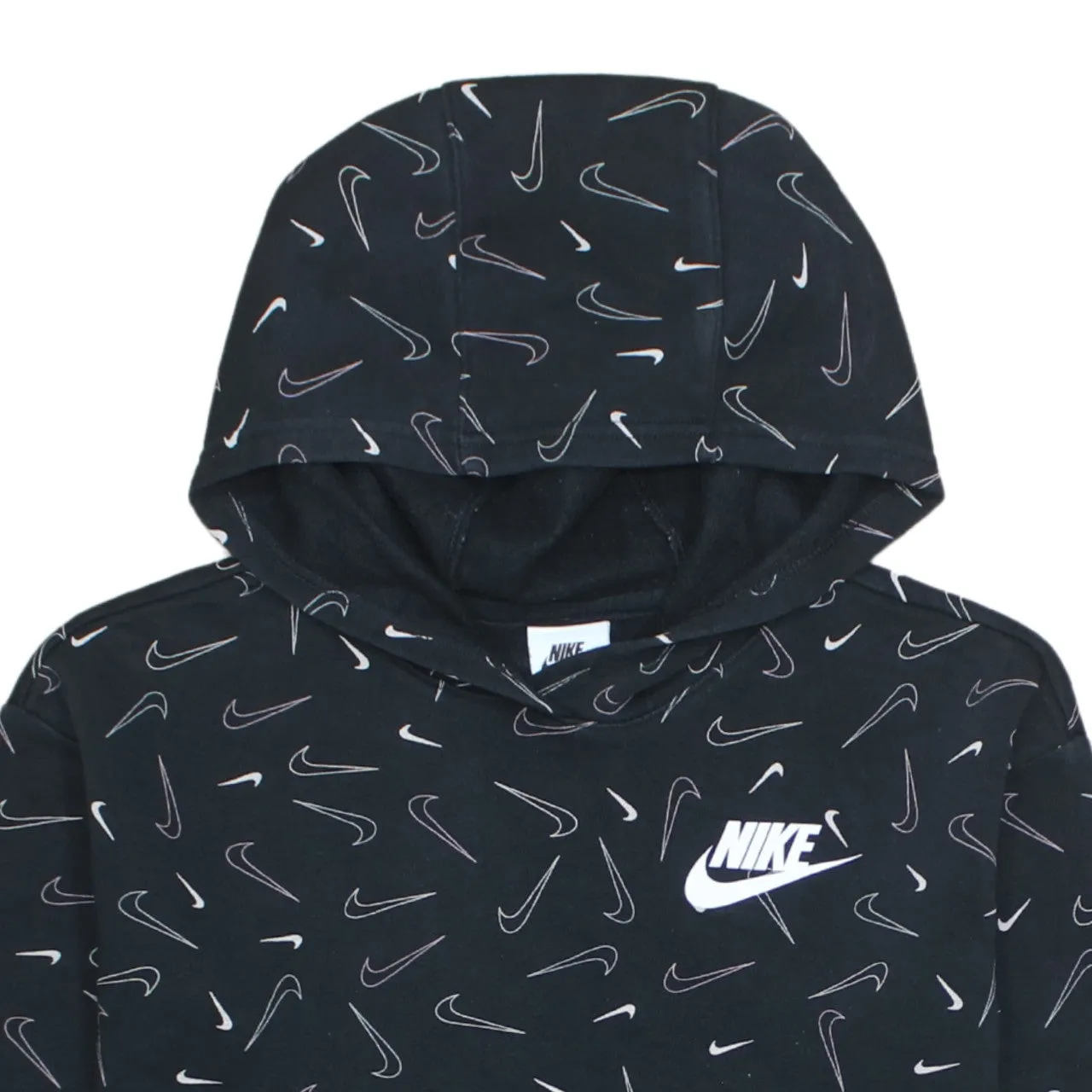 Nike Women's Large Black 90's Swoosh Hoodie Retro Vintage Pullover sold by Vintage Club product image thumbnail 3