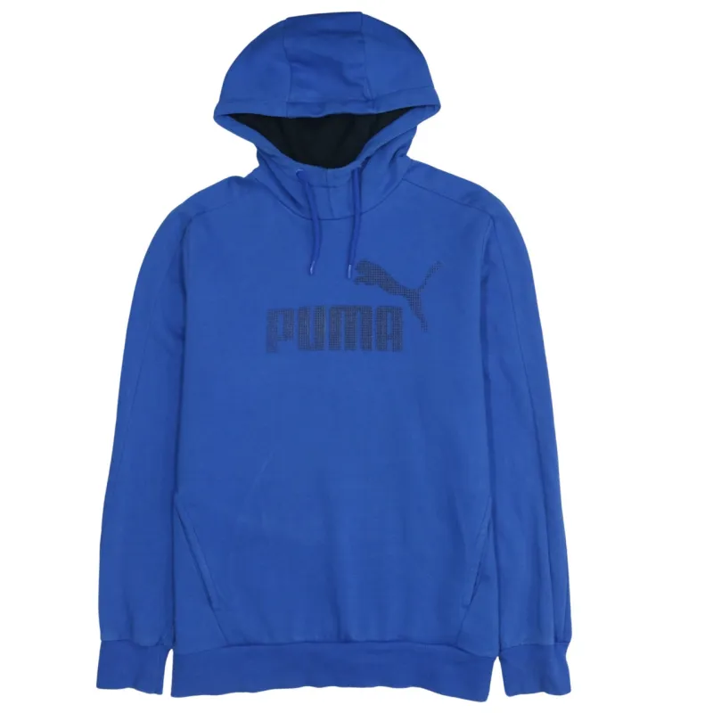 Puma 90s Vintage Men's Large Blue Retro Spellout Cotton Hoodie sold by Vintage Club