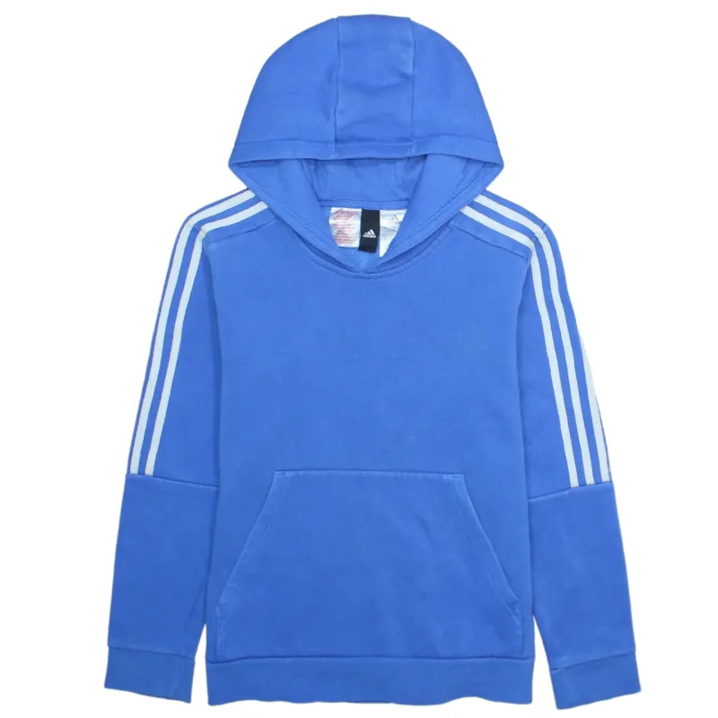 Adidas Vintage 90's Blue Hoodie Striped Sleeves Large Pullover made by Adidas