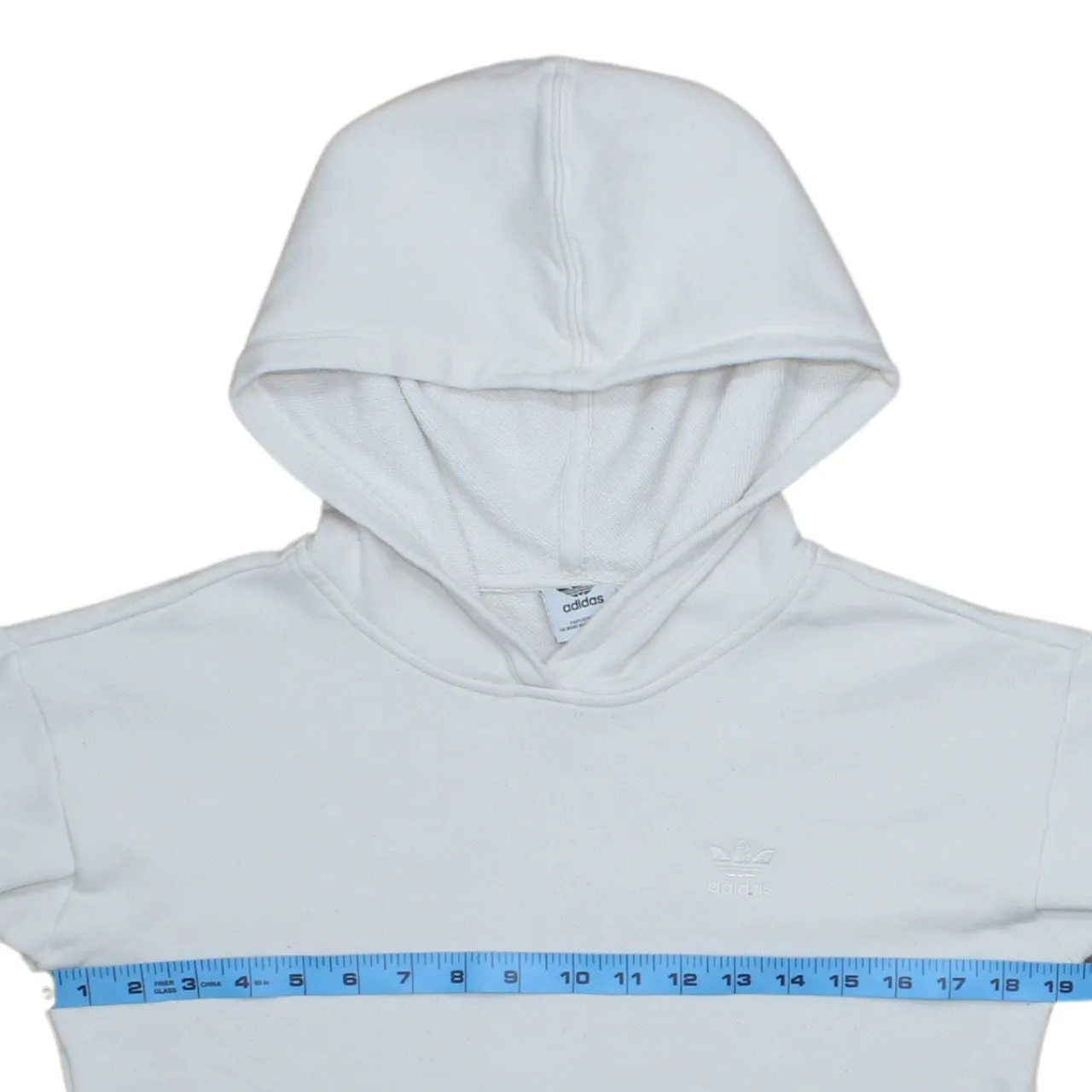 Vintage 90's Adidas Pullover Hoodie XSmall White Cotton Retro Style sold by Vintage Club product image thumbnail 5