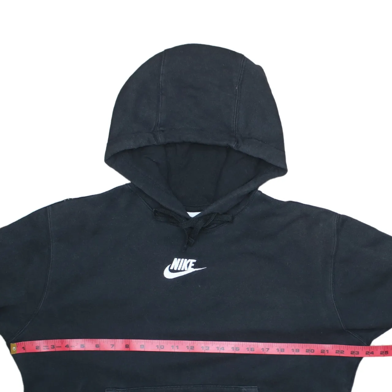 Vintage 90s Nike Black Small Hoodie with Retro Swoosh Cotton Pullover sold by Vintage Club product image thumbnail 5