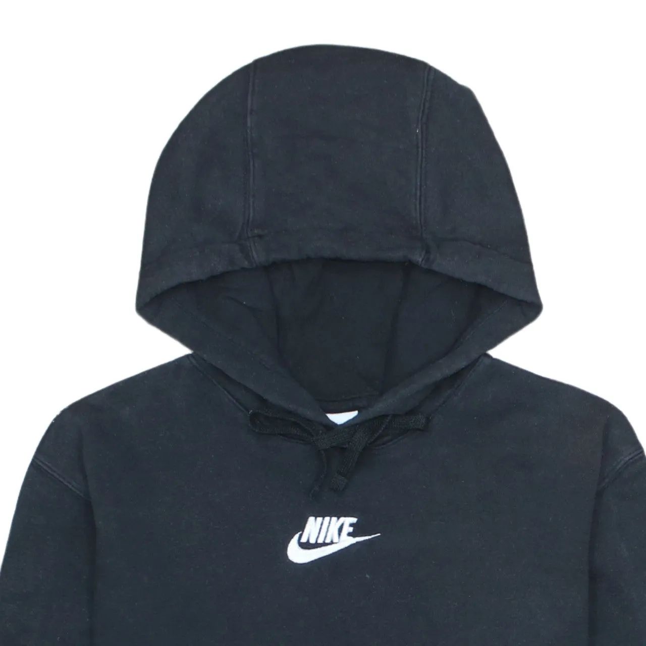 Vintage 90s Nike Black Small Hoodie with Retro Swoosh Cotton Pullover sold by Vintage Club product image thumbnail 3