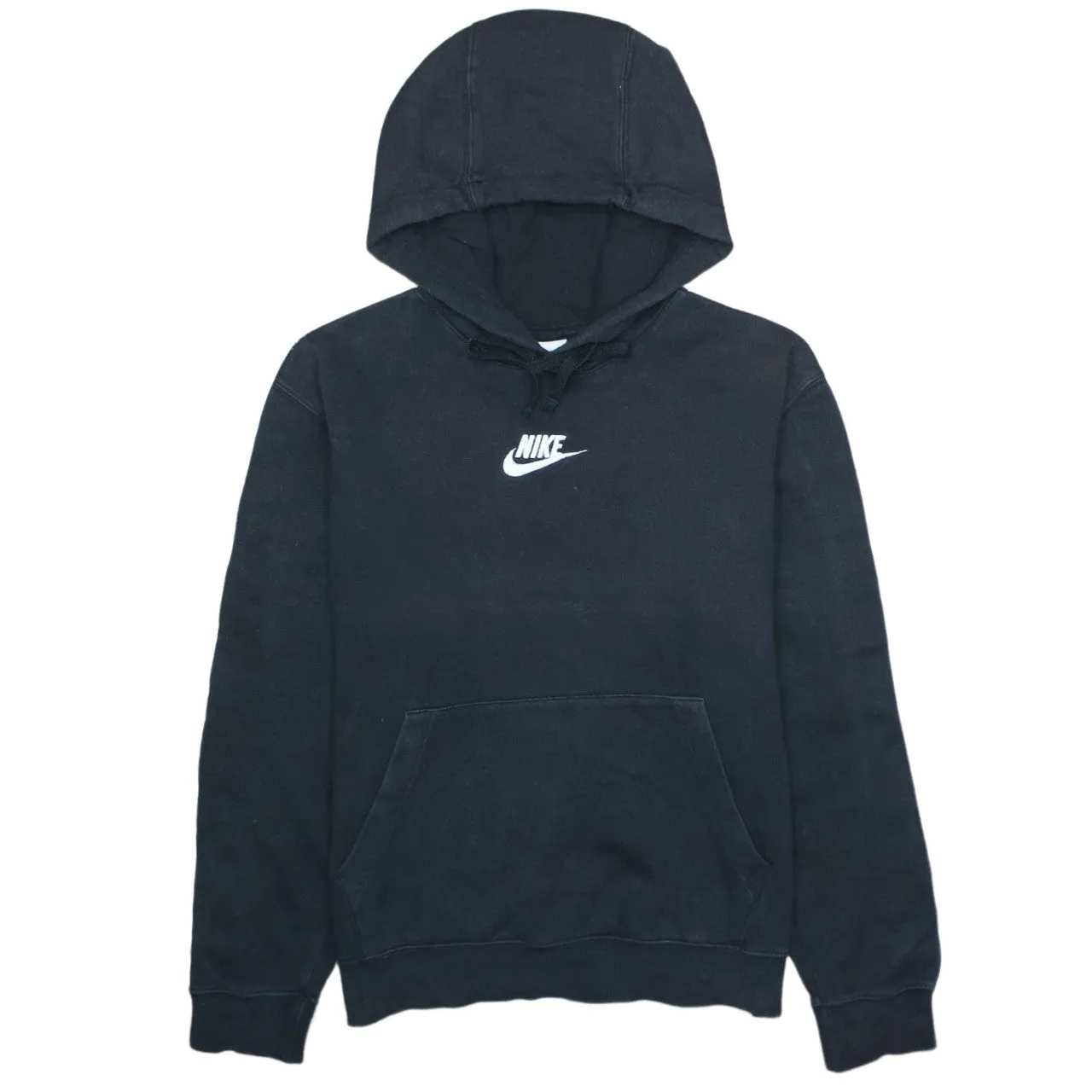 Vintage 90s Nike Black Small Hoodie with Retro Swoosh Cotton Pullover sold by Vintage Club