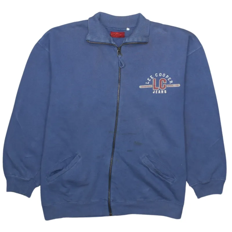 Men's Lee 90's Navy Vintage Cotton Full Zip Sweatshirt Medium Top made by Lee