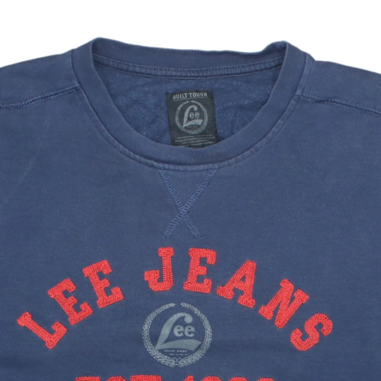 Vintage 90s Lee XXL Navy Blue Spellout Crew Neck Sweatshirt Cotton sold by Vintage Club product image thumbnail 3