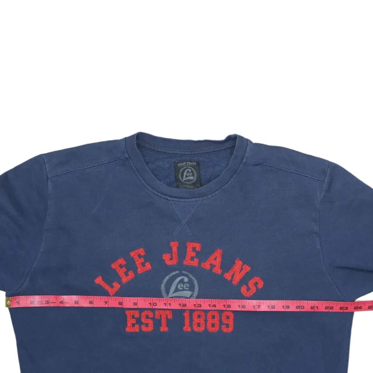 Vintage 90s Lee XXL Navy Blue Spellout Crew Neck Sweatshirt Cotton sold by Vintage Club product image thumbnail 5