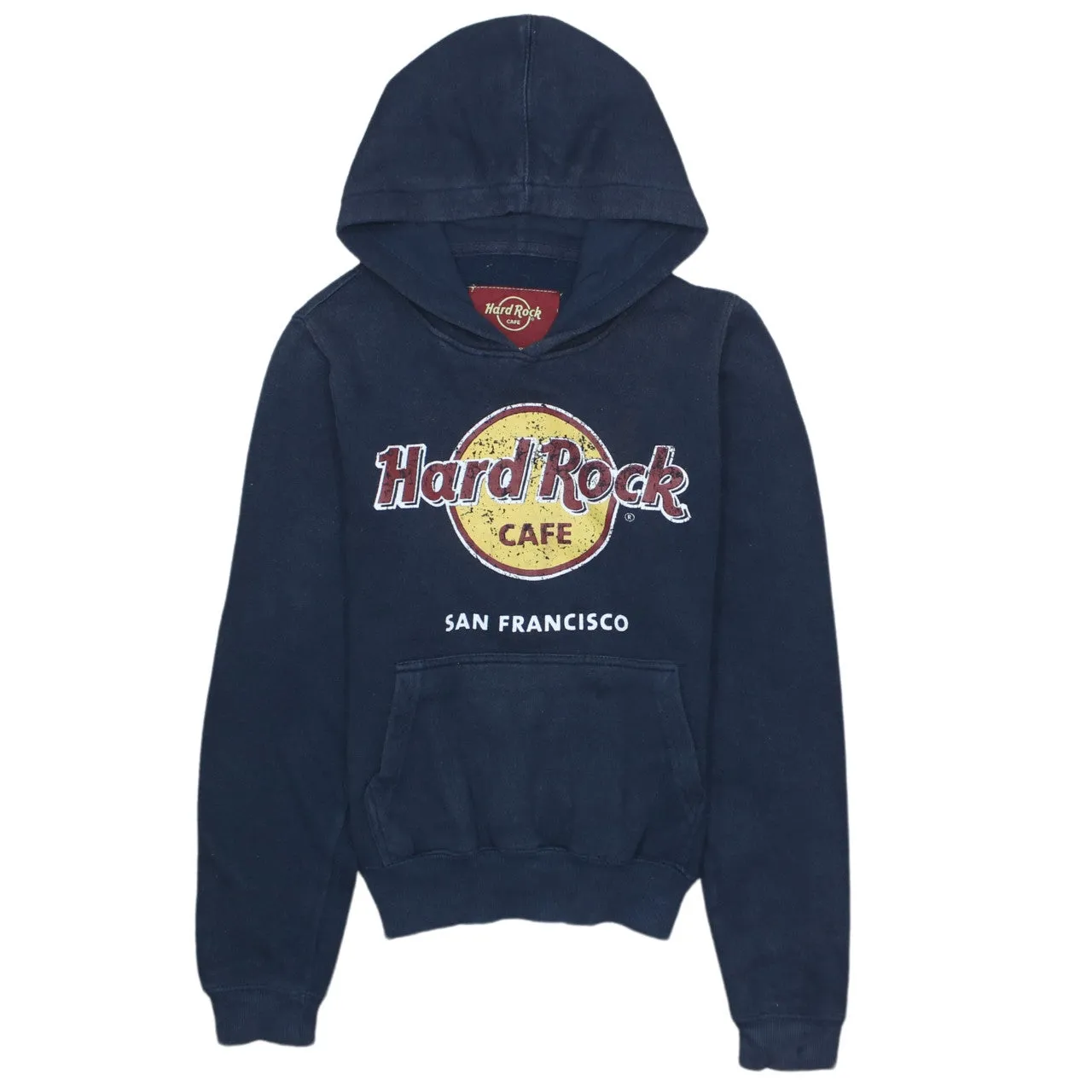 Hard Rock Cafe Navy Blue Hoodie Men's XSmall Printed San Francisco Logo Pullover Sweatshirt sold by Vintage Club