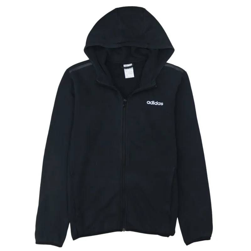 Adidas Black Hoodie Men’s Medium Full Zip Embroidered Logo Fleece Jacket Top sold by Vintage Club