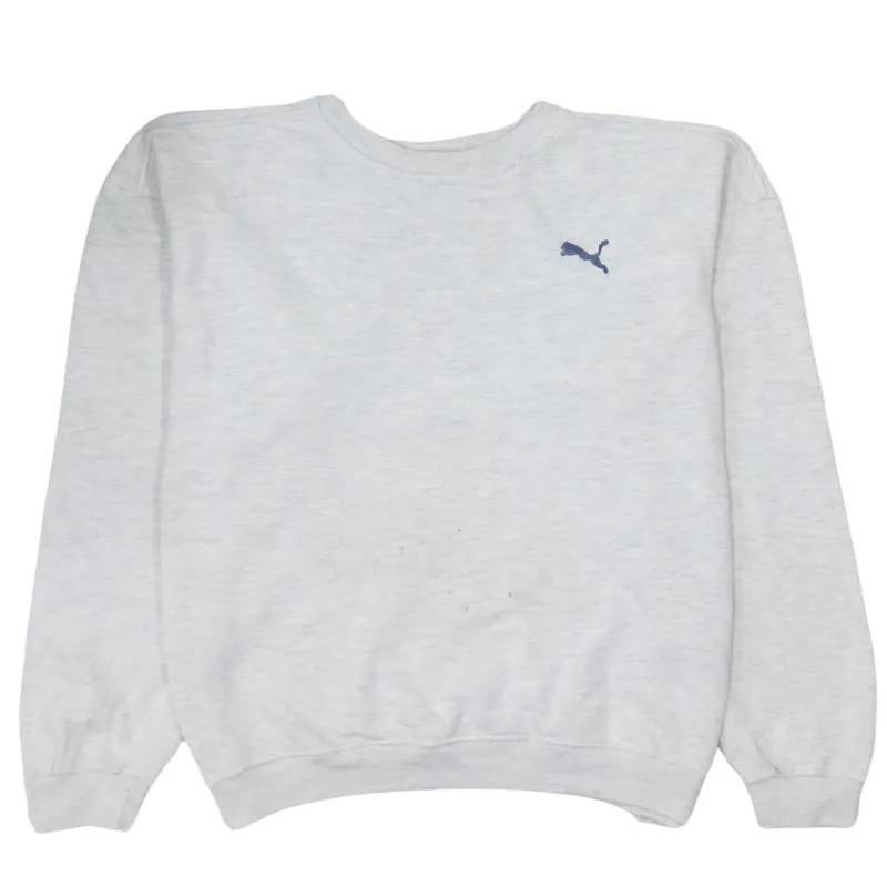 Puma Vintage 90s Gray XLarge Crew Neck Lightweight Cotton Sweatshirt sold by Vintage Club