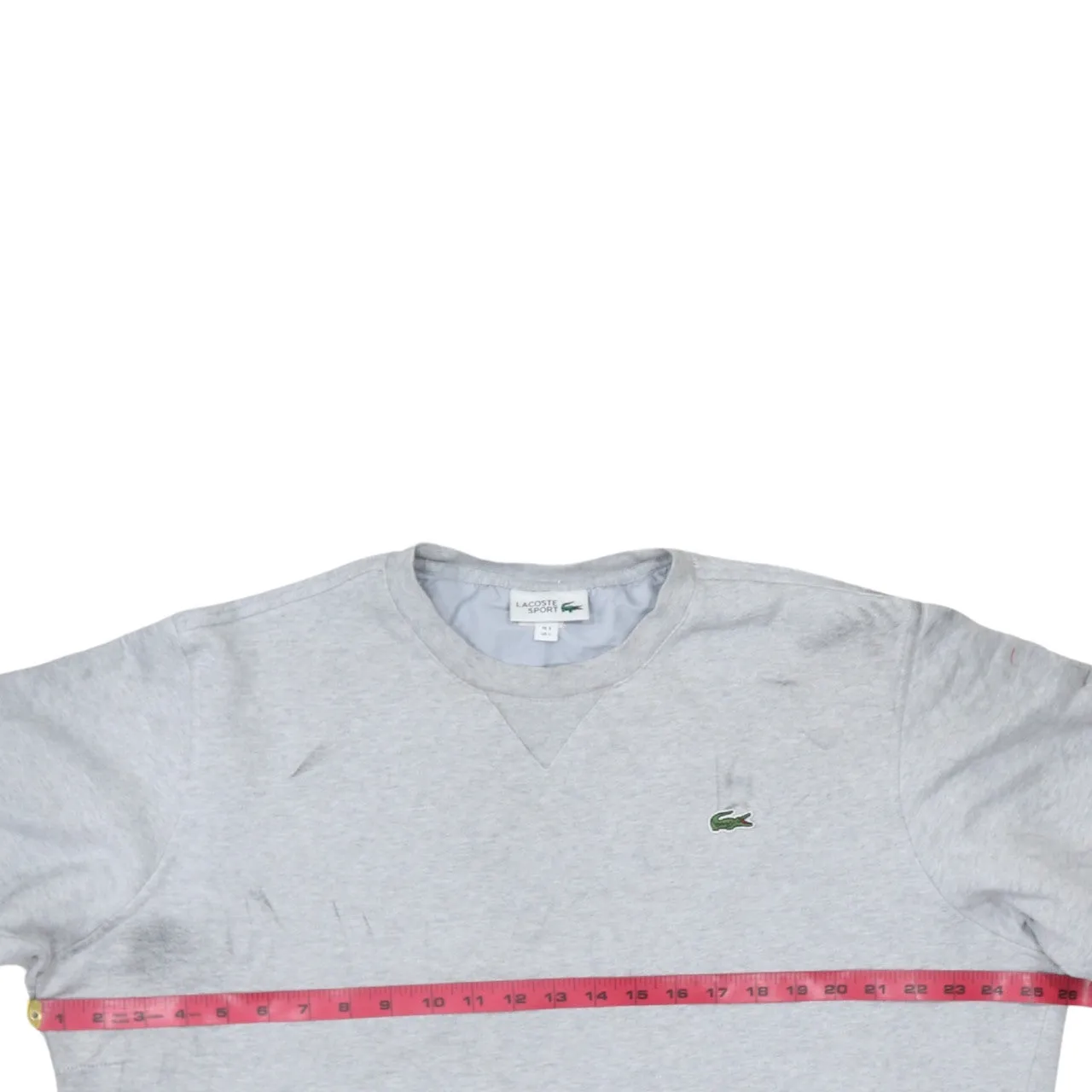 Lacoste Light Grey Sweatshirt Men's Large Embroidered Croc Logo Crewneck Pullover Top sold by Vintage Club product image thumbnail 5
