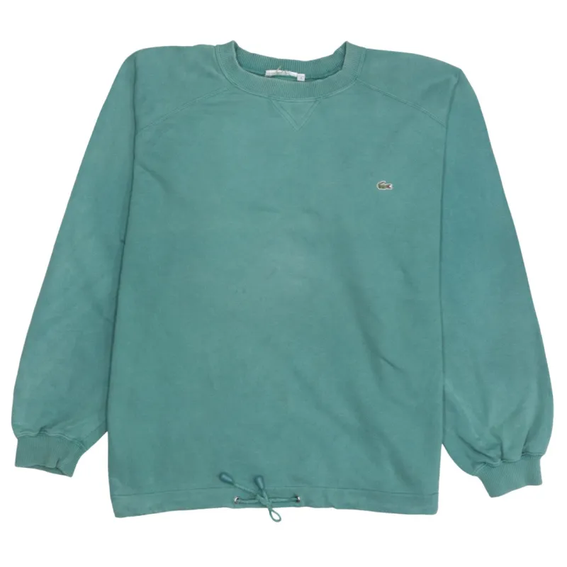 Lacoste Teal Green Sweatshirt Men's XLarge Embroidered Croc Logo Drawstring Hem Pullover Top made by Lacoste