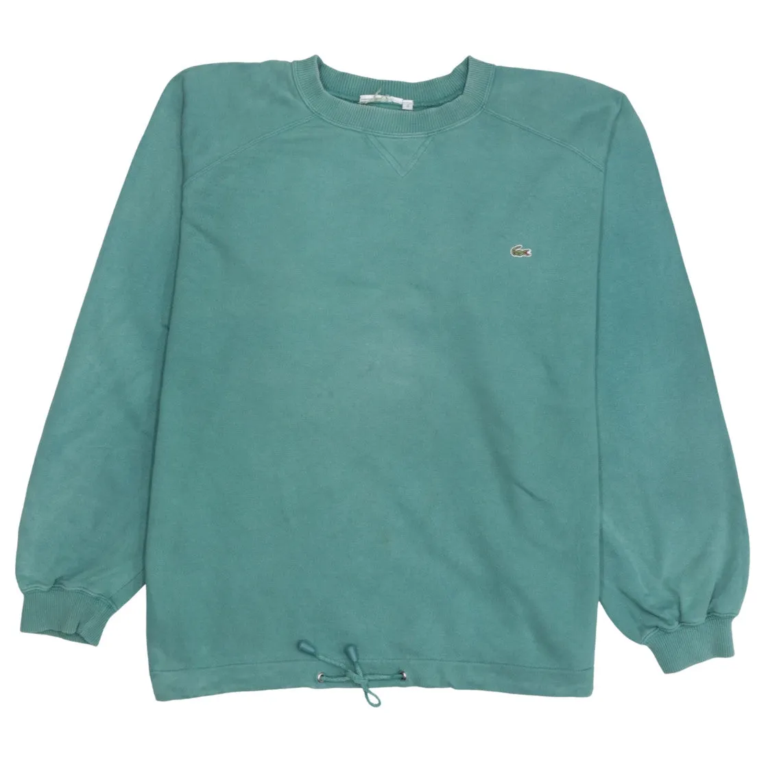 Lacoste Teal Green Sweatshirt Men's XLarge Embroidered Croc Logo Drawstring Hem Pullover Top sold by Vintage Club