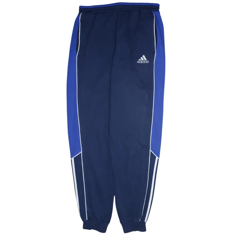 Adidas Navy Blue Joggers Men’s Large Embroidered Logo Cuffed Hem Contrast Panel Track Pants made by Adidas