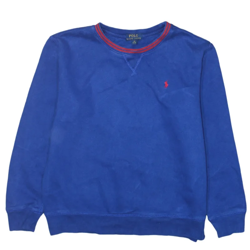 Polo Ralph Lauren Royal Blue Sweatshirt Men's Large Embroidered Pony Crewneck Pullover Top made by Polo by Ralph Lauren