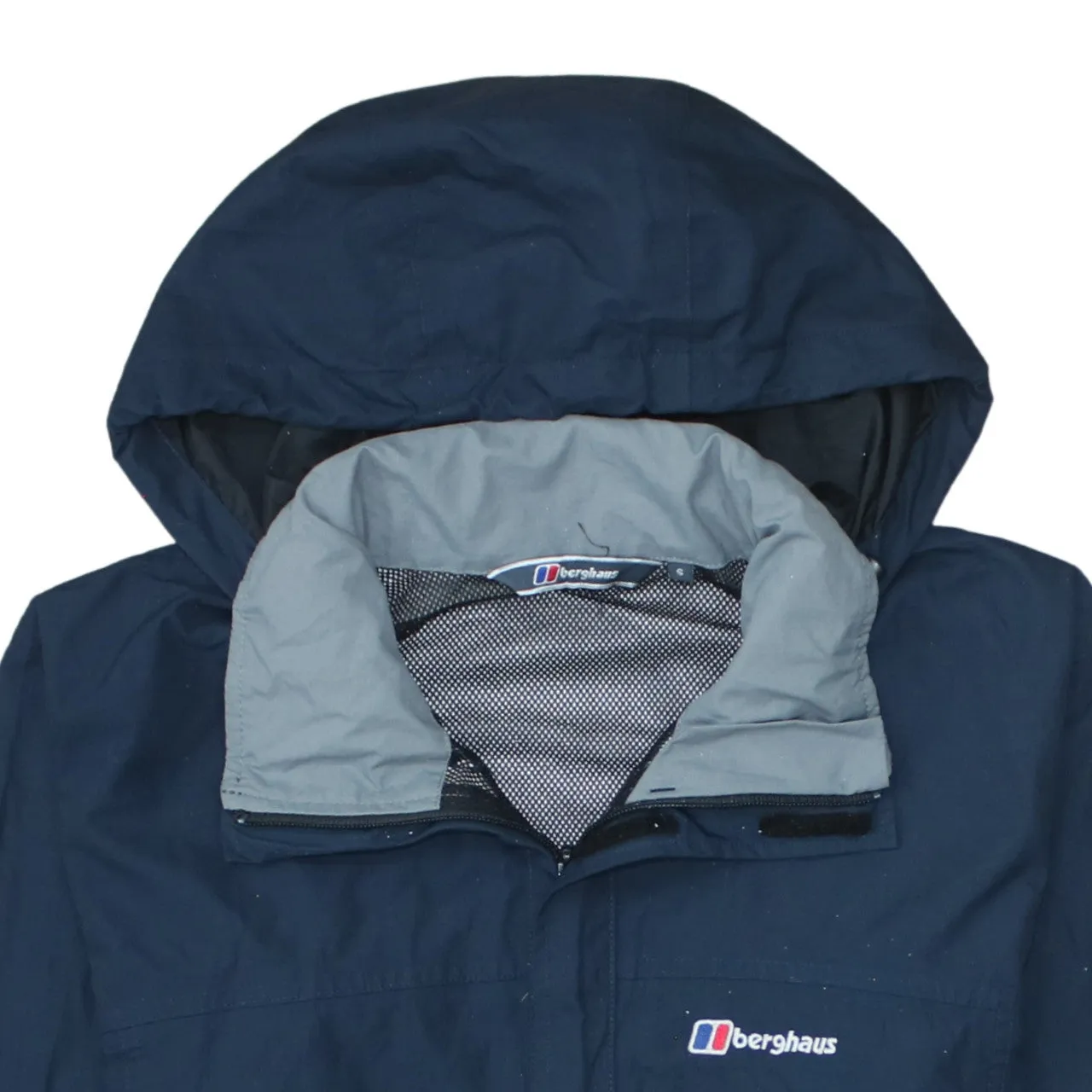 Berghaus Navy Blue Hooded Jacket Men's Small Embroidered Logo Zip Windbreaker Outerwear sold by Vintage Club product image thumbnail 3