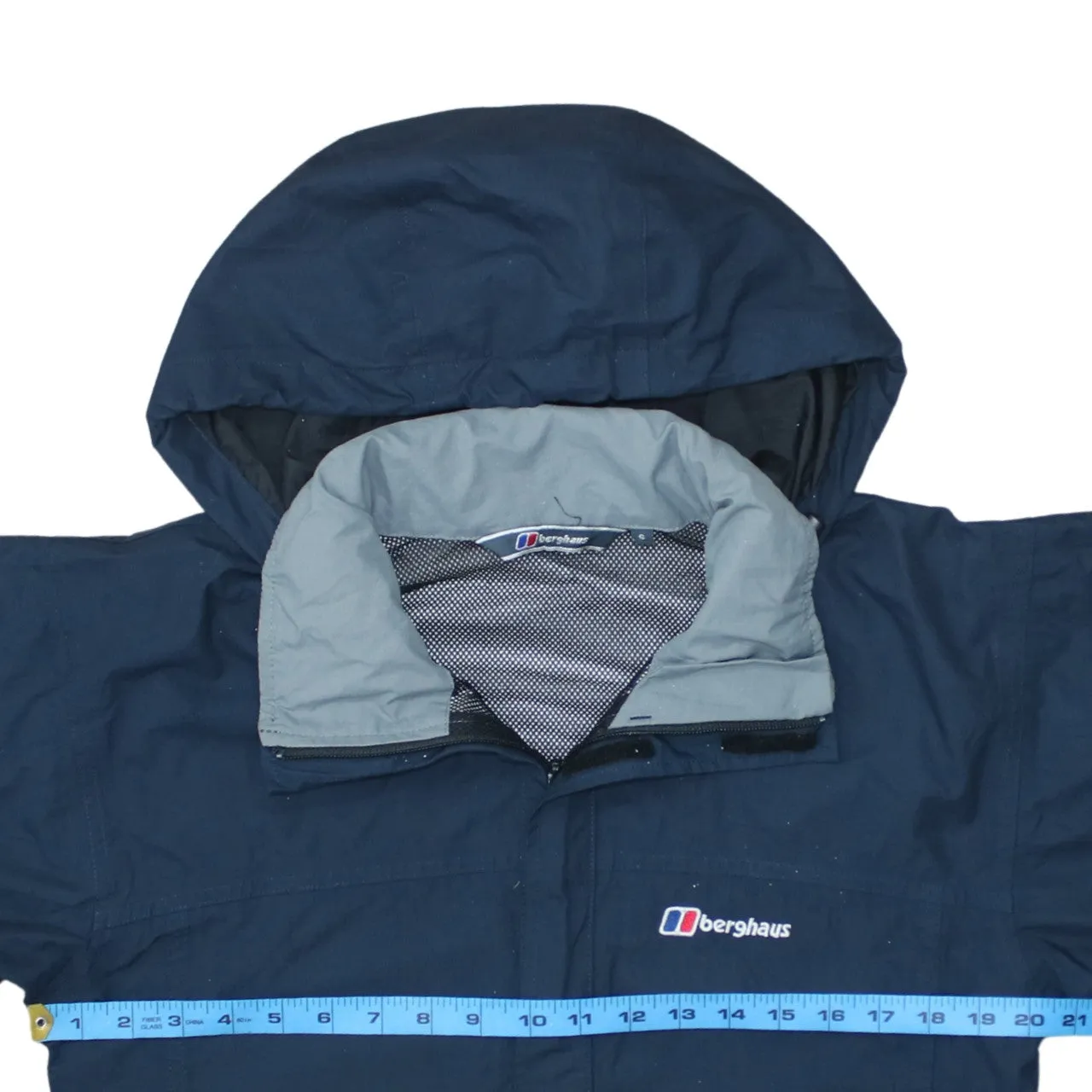 Berghaus Navy Blue Hooded Jacket Men's Small Embroidered Logo Zip Windbreaker Outerwear sold by Vintage Club product image thumbnail 5