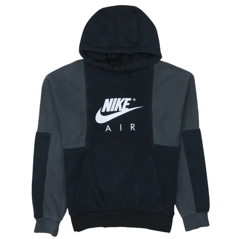 Nike Black Grey Hoodie Men's Medium Nike Air Logo Panelled Pullover Sweatshirt sold by Vintage Club